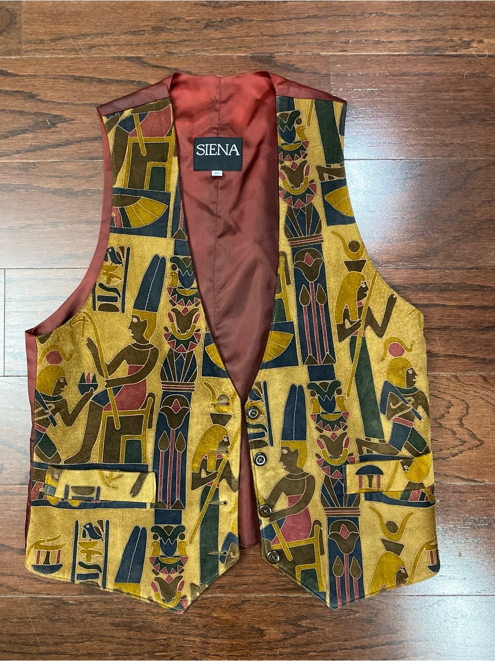 Vintage leather suede vest  90s Woman's Size S/M Egyptian Leather vacation